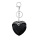 Black Obsidian Antique Silver Alloy Heart Pendant for DIY Making Jewelry