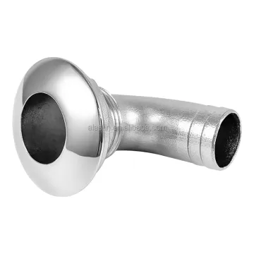 Customized AISI316 Stainless Steel 90 Degree Thru Hull Boat Drain Fittings - 1 1/2 Inch Bend Outlet