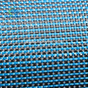 Lake blue colored hybrid carbon fiber fabric cloth