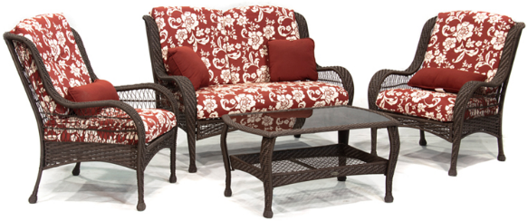 Double sofa chair woven with rattan