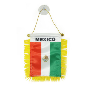 Mexican Mini Pennant Flag with Tassels for Car Mirrors