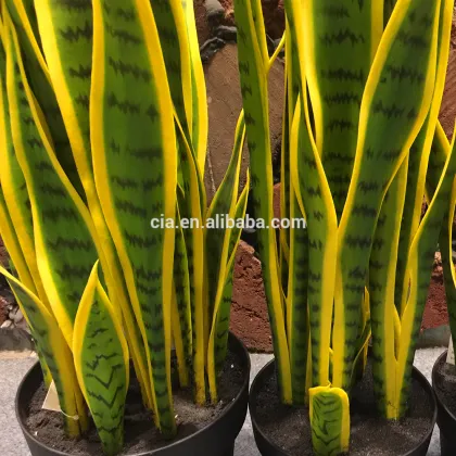 Hot sale artificial variegated mother in laws tongue, snake plant in pot