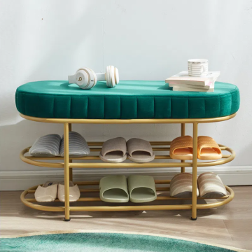 Stainless Steel Leg Ottoman Stool - Modern European Style Storage Bench