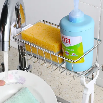 201 Stainless Steel Kitchen Sink Faucet Hanging Storage Rack & Accessories