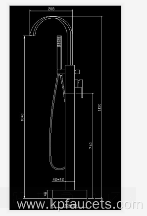 Brass Single Handle with Hand Shower Faucets Freestanding Bathtub Faucet Tub Filler Floor Mount