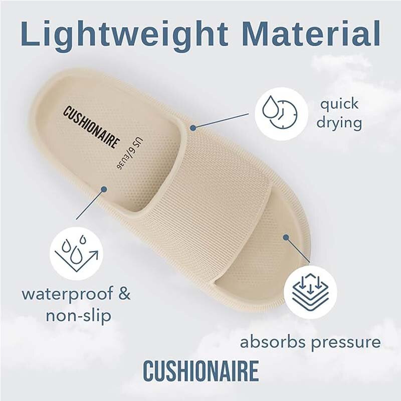 CUSHIONAIRE feather slipperscomfortable cloud pad household slippers, indoor and outdoor EVA fo