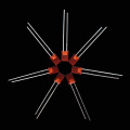 2 × 5 × 7 mm røde rektangulære LED-lamper med gennemgående hul