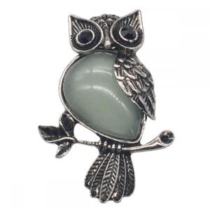 Pendentif en pierre naturelle hibou alliage Aventurine vert collier de bijoux pour hommes