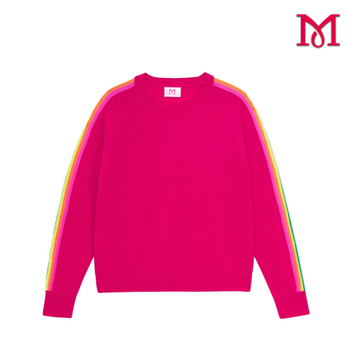 Top de rayas rosas para mujer con diseño de arcoíris