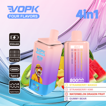 EU Warehouse Stock Jerman Grosir Vopk Empat Flavour 80000 Puff 4 in 1 80K 60K Vape sekali pakai