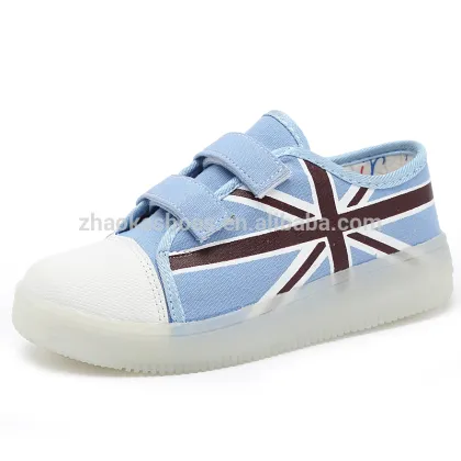 Manufacturer Fashion Casual Canvas Led Light Up Children Shoes Kids Flat Shoes