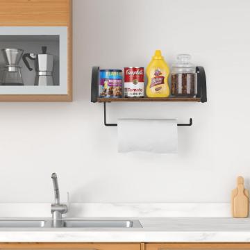 Wall Mount Kitchen Storage Shelf with Paper Holder