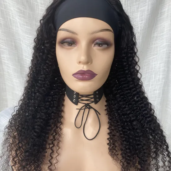 2021 Wholesale headband Brazilian Curly  Human Hair kinky curly  Raw Virgin Hair