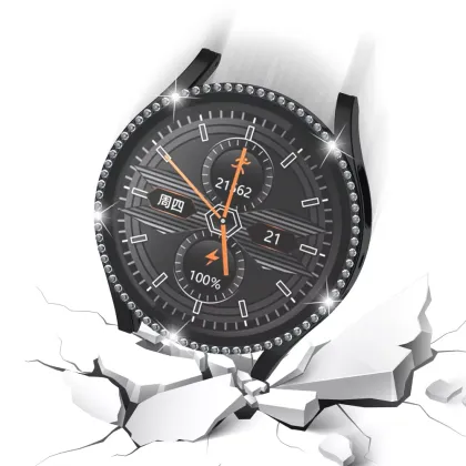 Luxury Watch Protection Film and Bling Diamond Case for Samsung Galaxy Watch 4/5 44mm 40mm