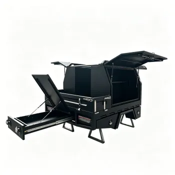 Dual/Single/Extra 4X4 Cab Aluminum Ute Tray and Toolbox with Roof Rack Headboard Water Tank with Fuel Filler for Pickup Hilux