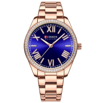 Gold Luxury Brand Quartz Watch for Women - CURREN 9088