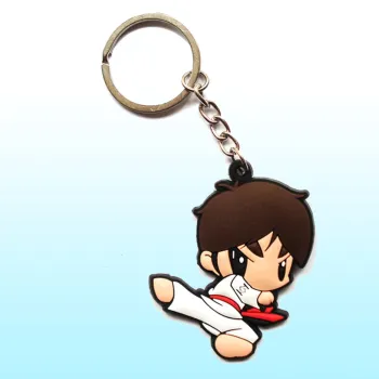 Cartoon Silicone Keyrings and Custom Taekwondo PVC Keychains