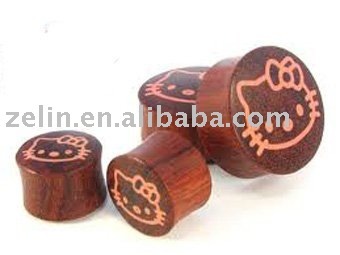 seldom unique wood ear plug lovely cat body piercing ear jewelry which could public your personlity completely