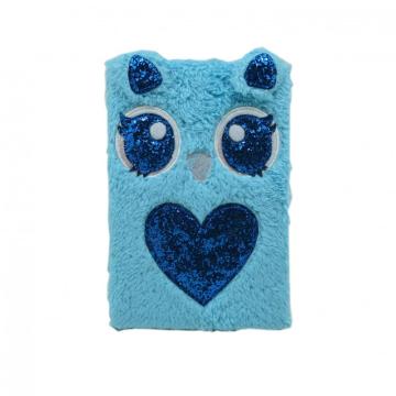 CUTE BLUE PLUSH NOTEBOOK-0