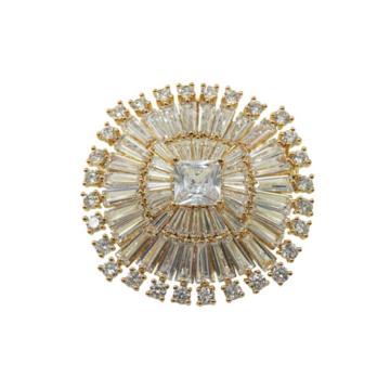 Silver plated diamond brooch