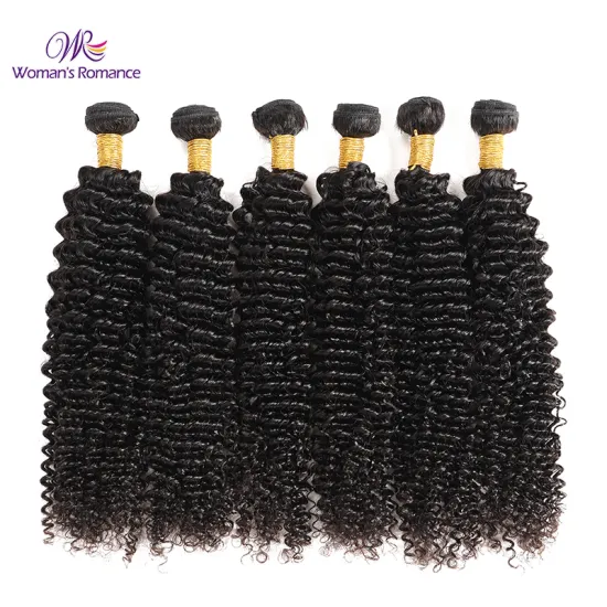 Brazilian Virgin Hair Kinky Curly Hair Bundles 100% Human Hair Extensions Natural Color