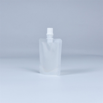 Bolsa vertical reciclable transparente con boquilla para líquido 150ml