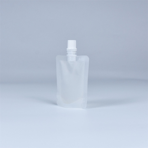 Bolsa de pé com bico transparente reciclável para líquido 150ml