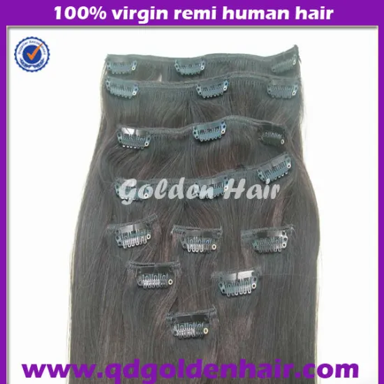 Unprocessed Virgin Human Hair Brazilian Straight Hair Clip In Extensionsion