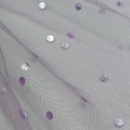 Tulle leggero in poliestere con stampa a pois bicolore