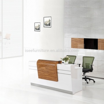 Fashion hotel reception uniform counter desks custom made glass top IE102