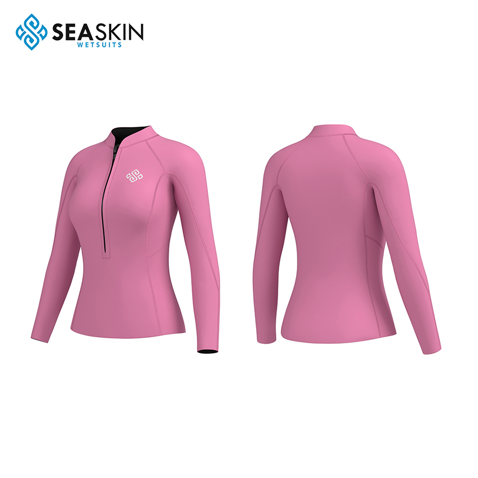 Seaskin Long Sleeve Girl &#39;s Pink Diving Wetsuit 재킷