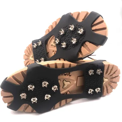 Anti-Slip Snow Hiking Shoes with Chain Spikes for Ice Grips