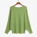 Batwing -Ärmel übergroßer Pullover Top