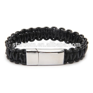 Lavish Tied Wax Leather Cord Style Side Magnetic Clasp Bracelet
