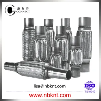 Automobile stainless steel exhaust corrugated flexible pipe with nipples