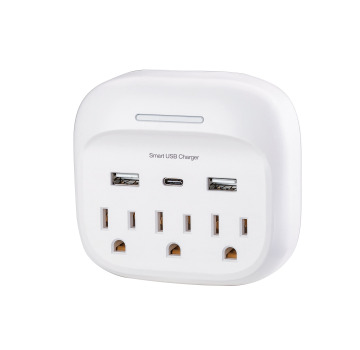 2023 New 125V 15A BNC-60/U171 3+3 USB Wall-Tap: Simple Style Power Solution