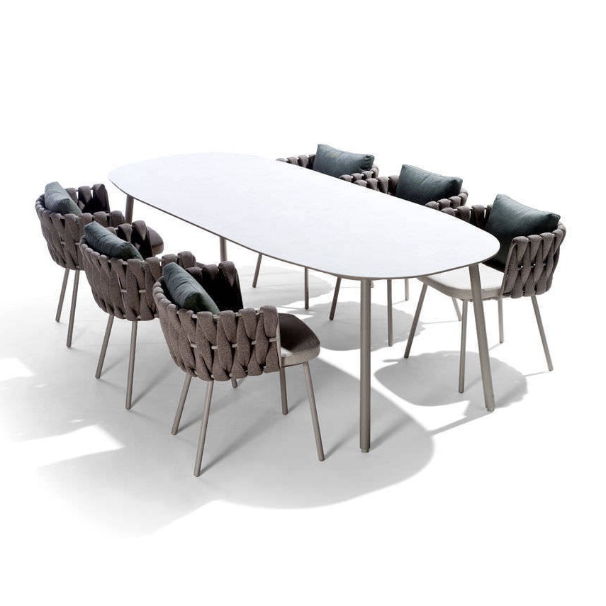 rattan dining table and chair set 6