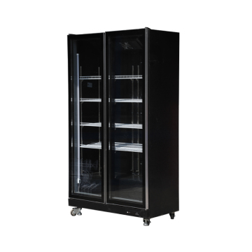 Double Door Display Fridge: Commercial Bar Beer Cooler & Wine Showcase Refrigerator