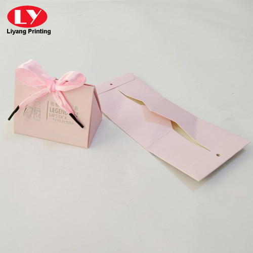 Embalaje de caja de papel de lápiz labial de forma rosa