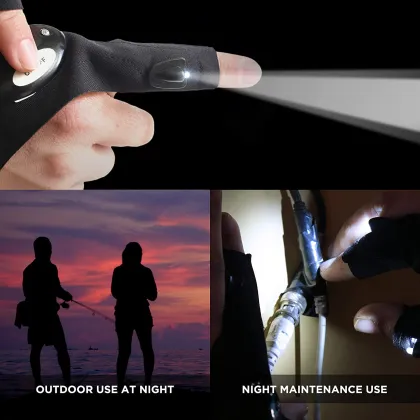 Safety Fishing Cycling Glove Light