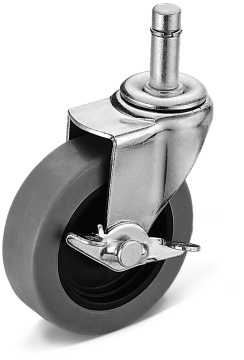 Rubber casters with high working