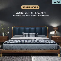 Solid Wood Frame Apartment Bed
