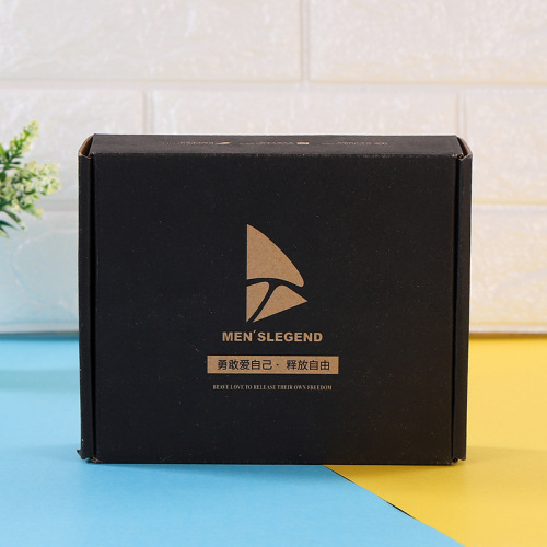 Black Corrugated Custom Gold Foil Logo Mailer Box