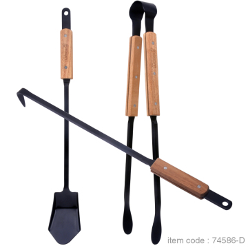 Bộ dụng cụ công cụ lò sưởi bằng gỗ gang kim loại 5 mảnh cho lò sưởi trong nhà &amp; hố lửa ngoài trời/BBQ