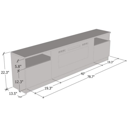 Móveis e tapetes York 02 lareira elétrica Modern 79 &quot;TV Stand