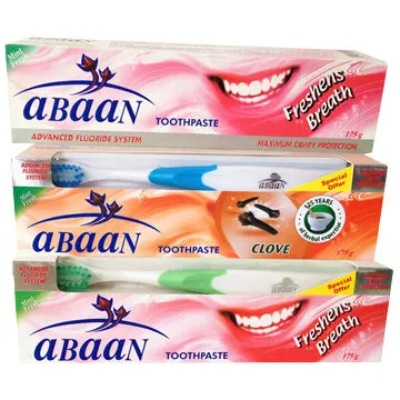 aBaaN Whitening Toothpaste + Good Quality Toothbrush with Fresh Mint Taste