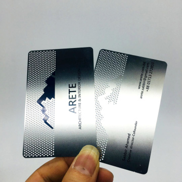 Cartão de visita de metal gravado de impressão personalizada barata por atacado