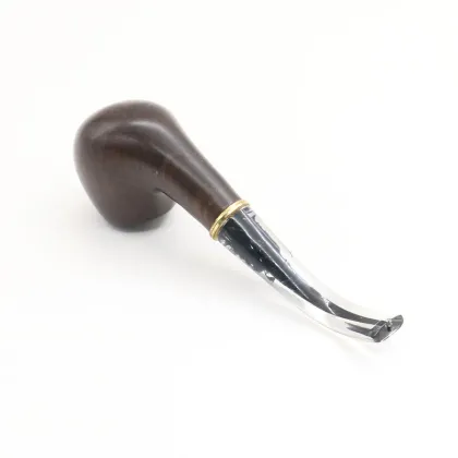 Factory direct sale black ebony handmade smoking pipe acrylic bent handle