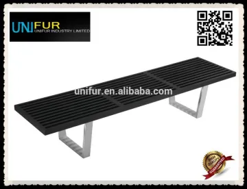 Modern replica popular platform bench/wood bench with steel base