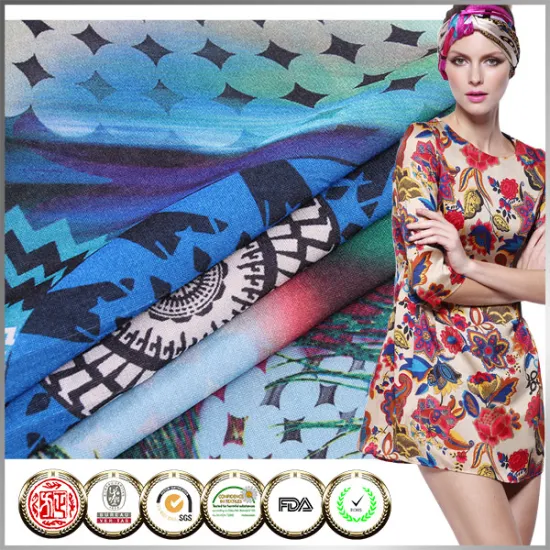 Latest style SGS certified Knit Chinese character different types of prints on fabric